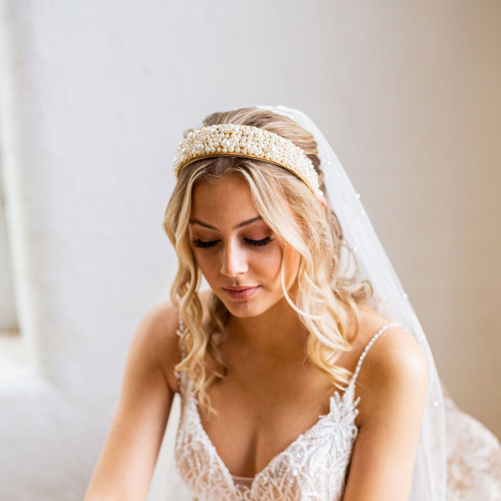 pearl headpiece bridal