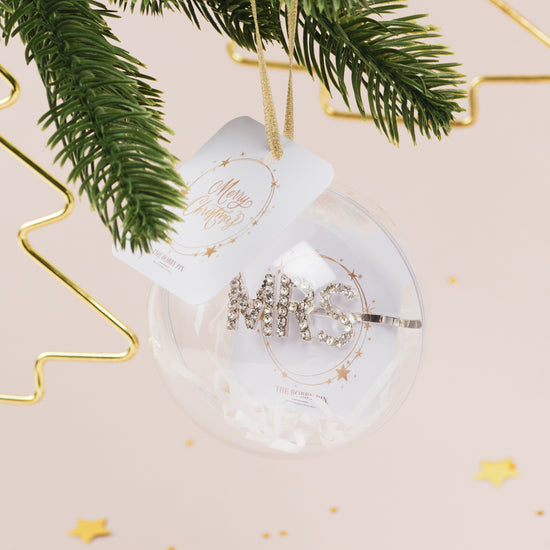 Load image into Gallery viewer, Bride &amp;amp; Mrs Hair Clip Xmas Bauble
