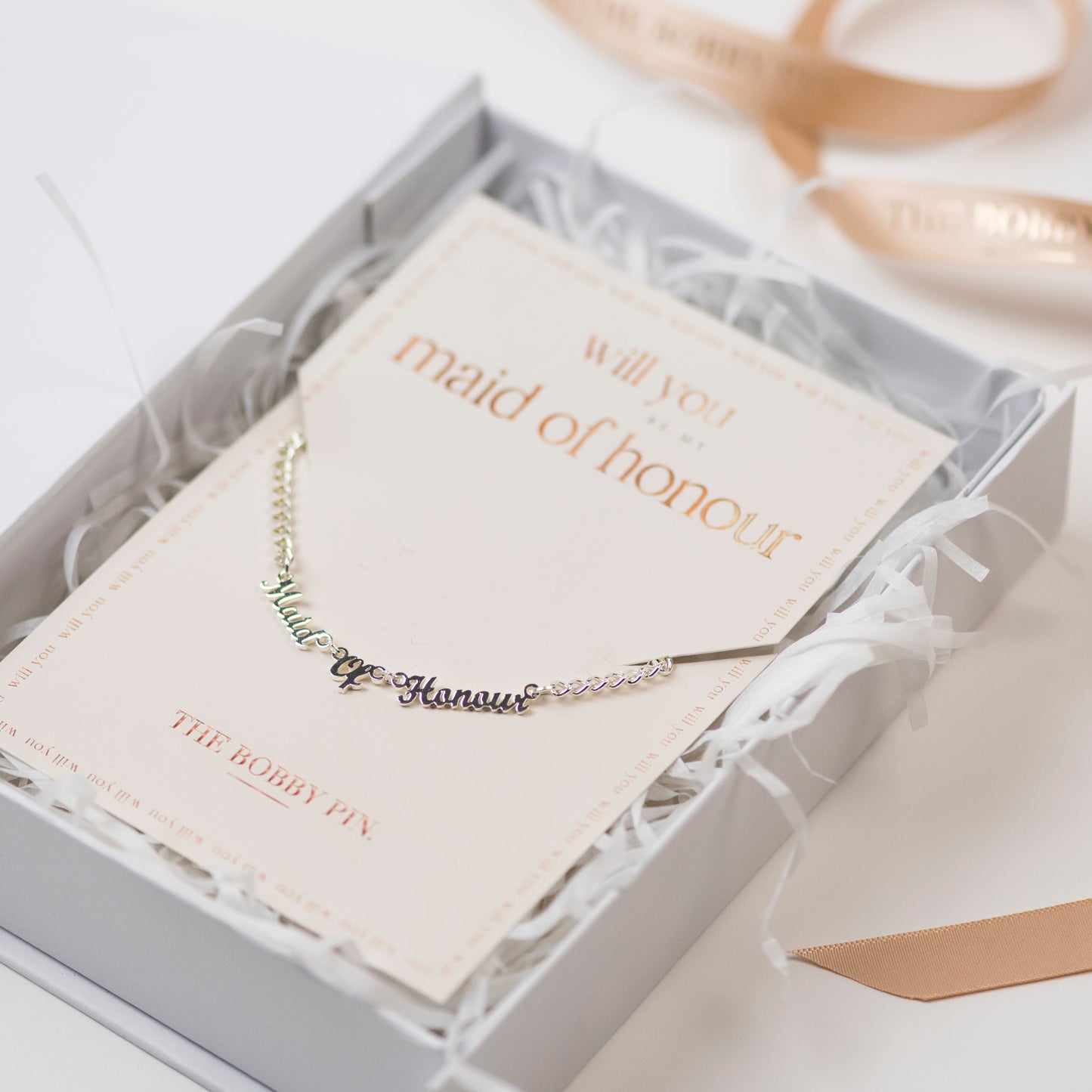 Maid of Honor - Thank You Love Knot Necklace Gift - Walmart.com